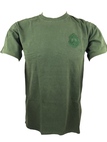 Vermont State Police Embroidered Subdued Patch T-Shirt - Green or Black