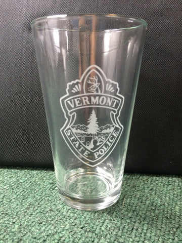 Vermont State Police 16 oz Drinking Glass