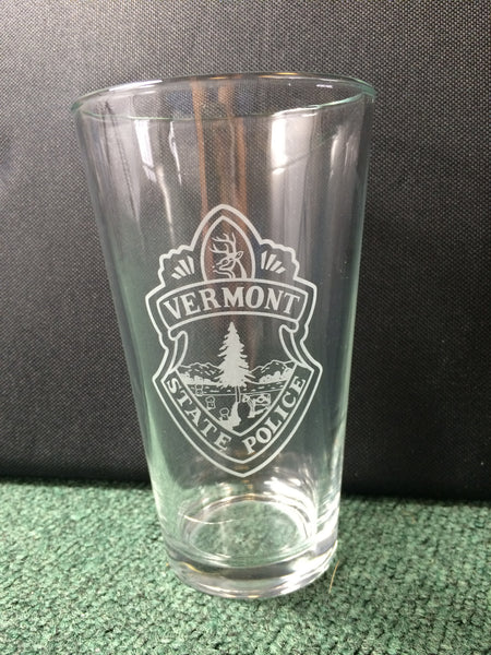 Vermont State Police 16 oz Drinking Glass – Vermont Trooper Store